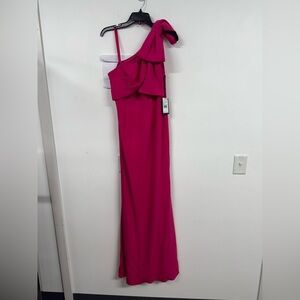 Adrianna Papell One Shoulder Pink Dress